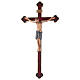 Saint Damien cross in pure gold and painted wood baroque style Valgardena s1