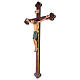 Saint Damien cross in pure gold and painted wood baroque style Valgardena s3