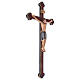 Saint Damien cross in pure gold and painted wood baroque style Valgardena s4