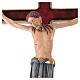 Baroque Saint Damien crucifix painted Valgardena wood and gold decorations s2