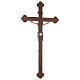 Baroque Saint Damien crucifix painted Valgardena wood and gold decorations s5