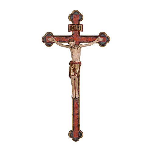 Saint Damien wooden cross finished in pure gold in baroque style with gold mantle 1