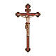 Saint Damien wooden cross finished in pure gold in baroque style with gold mantle s1