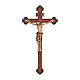 Crucifix St Damien croix baroque or massif bois Val Gardena pagne or s1