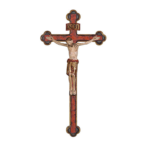 Krucyfiks San Damiano, krzyż barokowy, wyk. czyste złoto, drewno Valgardena, złote szaty 1
