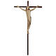 Crucifix Ambiente Design croix droite lisse bois Val Gardena bruni 3 tons s1