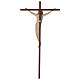 Crucifix Ambiente Design croix droite lisse bois Val Gardena bruni 3 tons s5