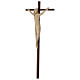 Crucifixo Ambiente cruz reta lisa madeira Val Gardena brunido 3 tons s3
