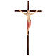 Crucifix Ambiente Design croix droite lisse bois Val Gardena peintures à l'eau s1