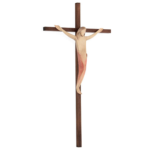 Crucifixo Ambiente cruz reta lisa madeira Val Gardena tintas de água 5