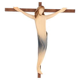 Crucifixo Ambiente cruz reta lisa madeira Val Gardena pintada