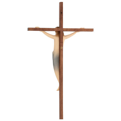Crucifixo Ambiente cruz reta lisa madeira Val Gardena pintada 5