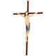 Crucifixo Ambiente cruz reta lisa madeira Val Gardena pintada s4