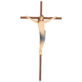 Painted crucifix in wood with straight cross, Ambiente Design, Val Gardena