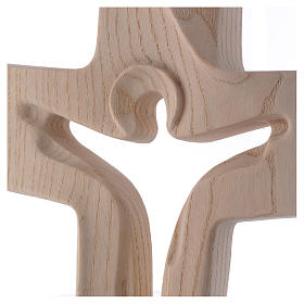 Risen Christ cross in ash wood, Val Gardena rural design