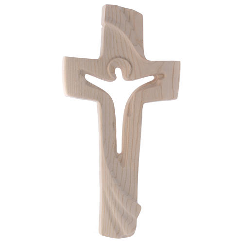 Natural wood cross Risen Christ, Val Gardena, country style 1