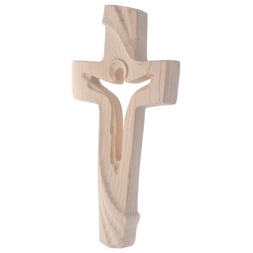 Natural wood cross Risen Christ, Val Gardena, country style 3