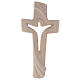 Natural wood cross Risen Christ, Val Gardena, country style s1