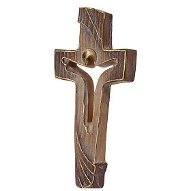 Cross in burnished wood Risen Christ, Ambiente Design, Val Gardena