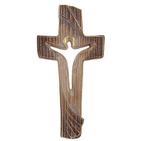 Krzyż Ambiente, Design rustykalny, Chrystus Zmartwychwstały, drewno Valgardena, przyciemniany na 3 kolory