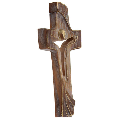 Cross in burnished wood Risen Christ, Ambiente Design, Val Gardena 3