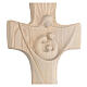 Cross Rustico Design with Holy Family in natural wood Val Gardena s2