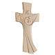 Cross Rustico Design with Holy Family in natural wood Val Gardena s5