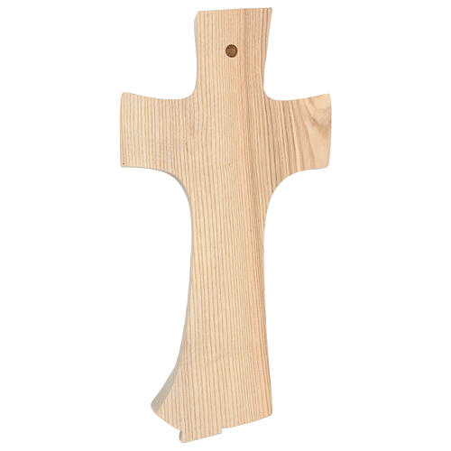 Holy Family cross in natural Val Gardena wood modern style 6