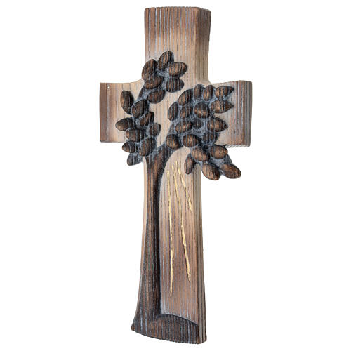 Cruz ambiente Design Rústico Árbol Vida madera Val Gardena bruñida 3 colores 2