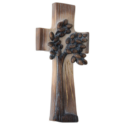 Cruz ambiente Design Rústico Árbol Vida madera Val Gardena bruñida 3 colores 3