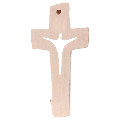 Cross of Piece Ambiente Design in wood and wax decorated with gold thread Valgardena 3