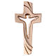 Cross of Piece Ambiente Design in wood and wax decorated with gold thread Valgardena s1
