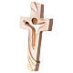 Cross of Piece Ambiente Design in wood and wax decorated with gold thread Valgardena s2