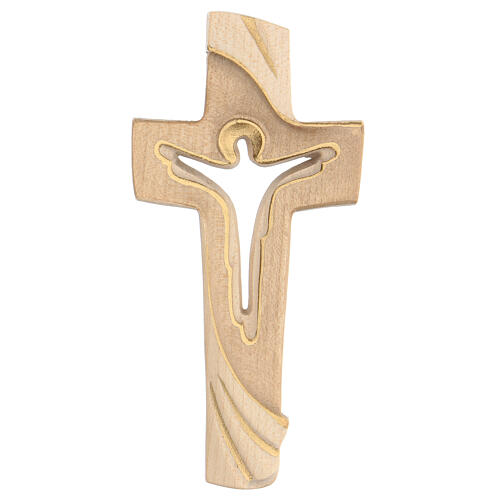 Kreuz des Friedens Grödnertal Holz Ambiente Design braunfarbig 1