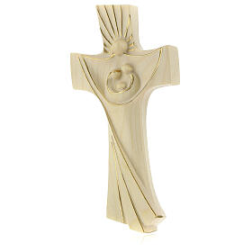 Cross of the Family Ambiente Design in wood of Valgardena and wax decorated with gold thread