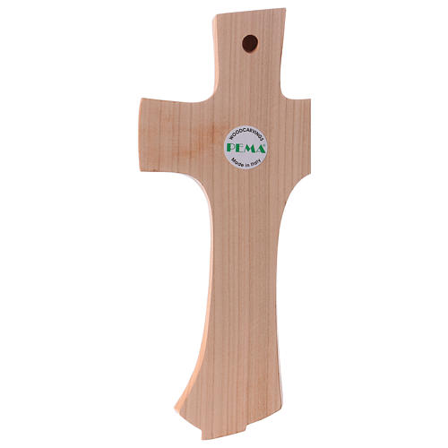 Holy Family cross satinated cherry wood modern style Val Gardena 4