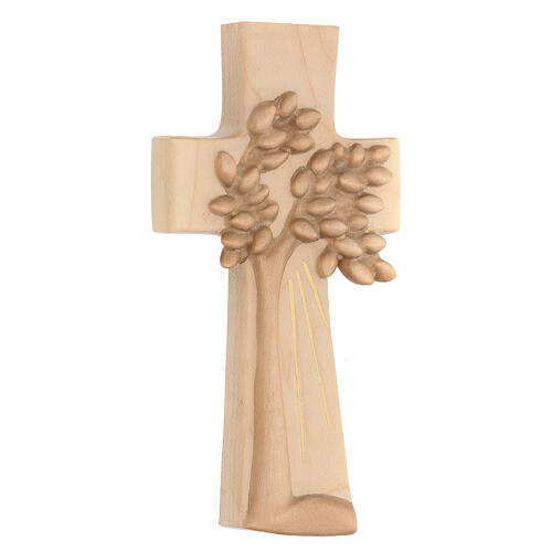 The Tree of Life cross Ambiente Design in wood of Valgardena burnished in 3 colours 2