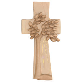 The Tree of Life cross Ambiente Design in wood of Valgardena burnished in 3 colours