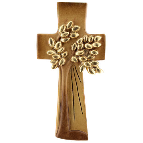 Croce Albero della Vita Ambiente Design legno Valgardena dipinta 1