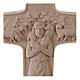 Cross with image of Pope Francis the Good Shepherd in natural wood of Valgardena s2