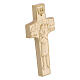 Croix Pape François Bon Pasteur bois Val Gardena naturel s3