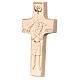 Cross with image of Pope Francis the Good Shepherd in wood and wax with gold thread Valgardena s2