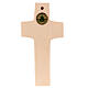 Cross with image of Pope Francis the Good Shepherd in wood and wax with gold thread Valgardena s3