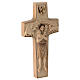 Croix Pape François Bon Pasteur bois Val Gardena bruni 3 tons s3