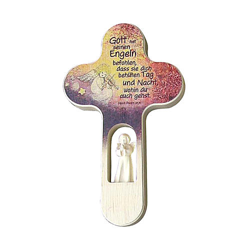 Croce colorata Angelo 21 cm FRASE TEDESCO Valgardena 2