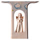Wood cross with Angel and prayer, Val Gardena 21 cm FRENCH, blue s2