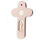 Wood cross with Angel and prayer, Val Gardena 21 cm FRENCH, blue s3