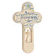 Wood cross with Angel and prayer, Val Gardena 21 cm ENGLISH, blue s2