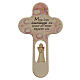 Wood cross with Angel and prayer, Val Gardena 21 cm GERMAN, pink s1