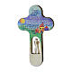 Wood cross with Angels, Our Father, Val Gardena 21 cm GERMAN s1